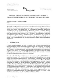 Reading comprehension in high-poverty schools: how should it be taught and how well does it work
