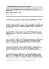 Teach in first language, it’s key to success