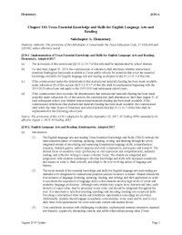 Texas Essential Knowledge and Skills for English Language Arts and Reading: Elementary