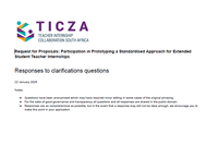Responses to clarifications questions: RFP Participation in Prototyping a Standardised Approach for Extended Student Teacher Internships