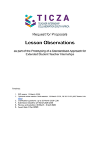 RFP TICZA: Lesson Observation